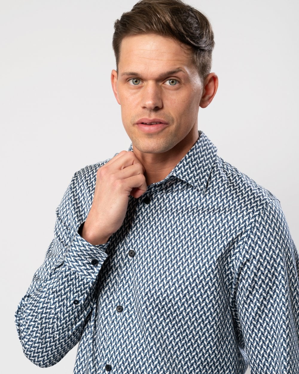Ted Baker Ted Baker Laceby Mens Long Sleeve Geometric Print Shirt