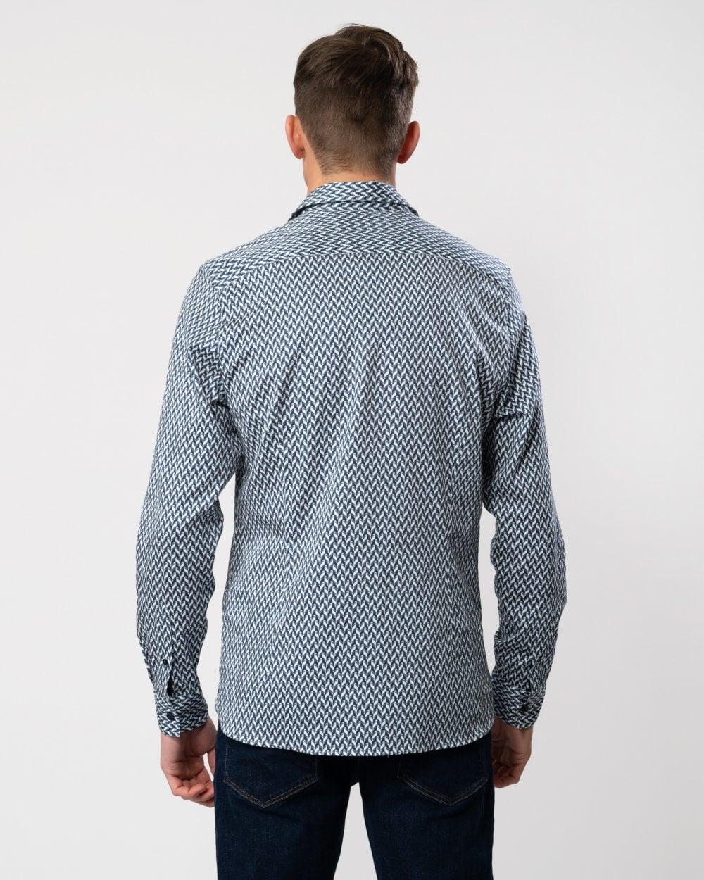 Ted Baker Ted Baker Laceby Mens Long Sleeve Geometric Print Shirt