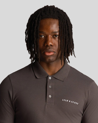 Lyle & Scott Embroidered Mens Polo Shirt - W635 Gunmetal