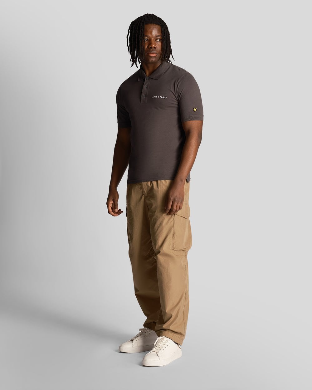 Lyle & Scott Embroidered Mens Polo Shirt - W635 Gunmetal