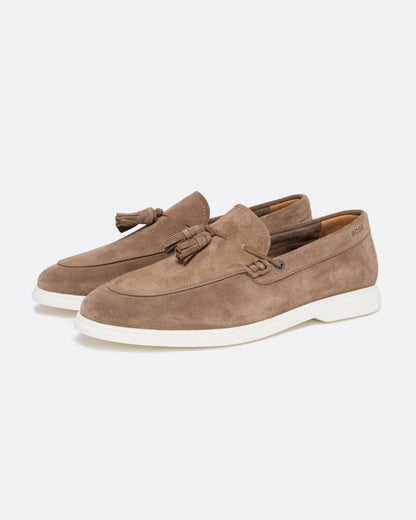 BOSS Orange Sienne Men Suede Slip-On Loafers with Tassel Trim