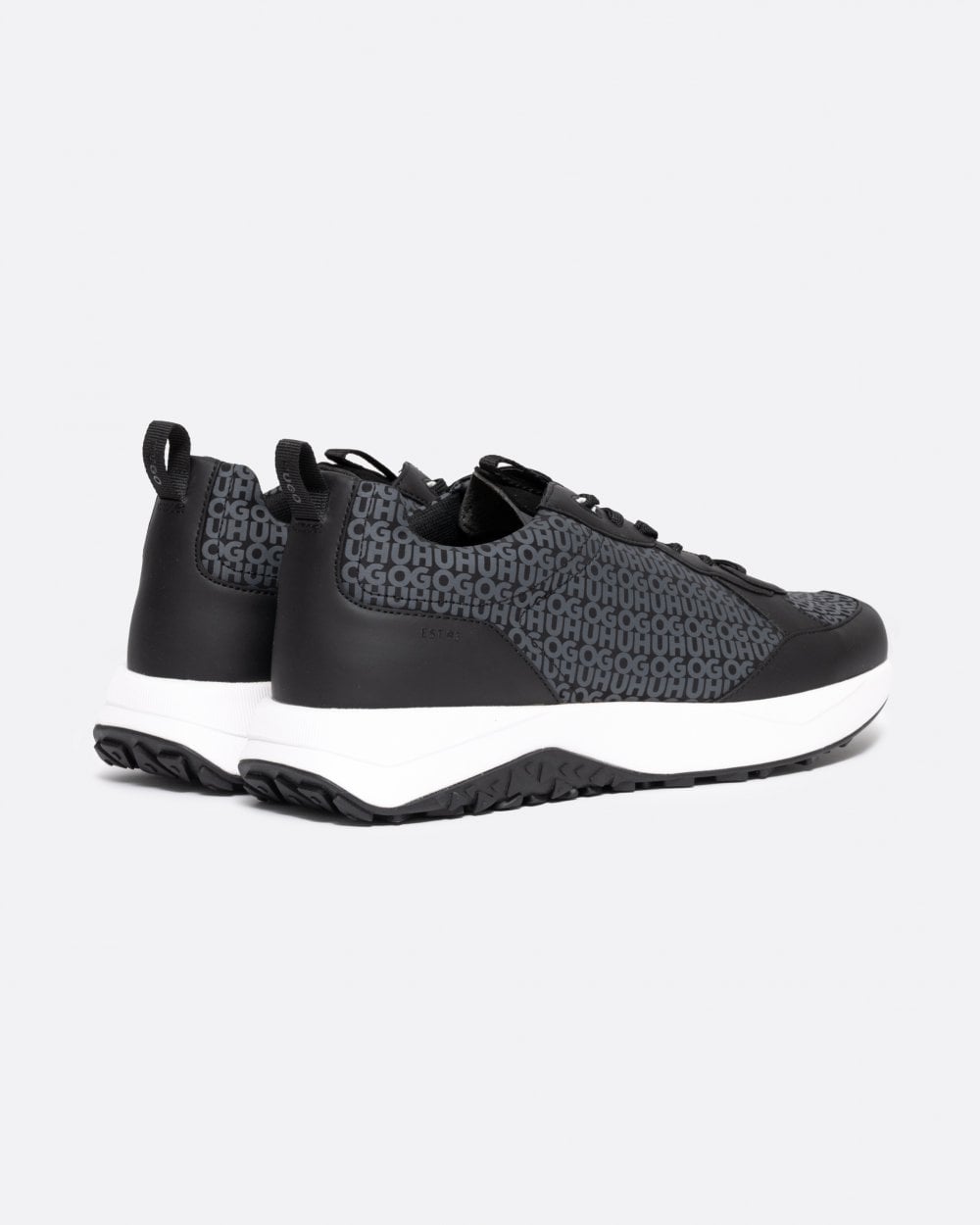 HUGO Kane Runn Mens Mixed-Material Trainers with Repeat Logo Details