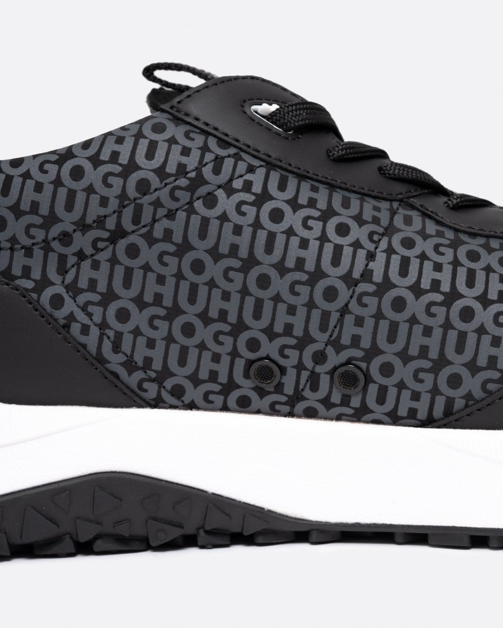 HUGO Kane Runn Mens Mixed-Material Trainers with Repeat Logo Details