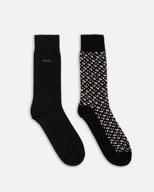 BOSS Orange BOSS Orange Monogram Mens 2 Pack Regular Length Cotton Blend Socks 