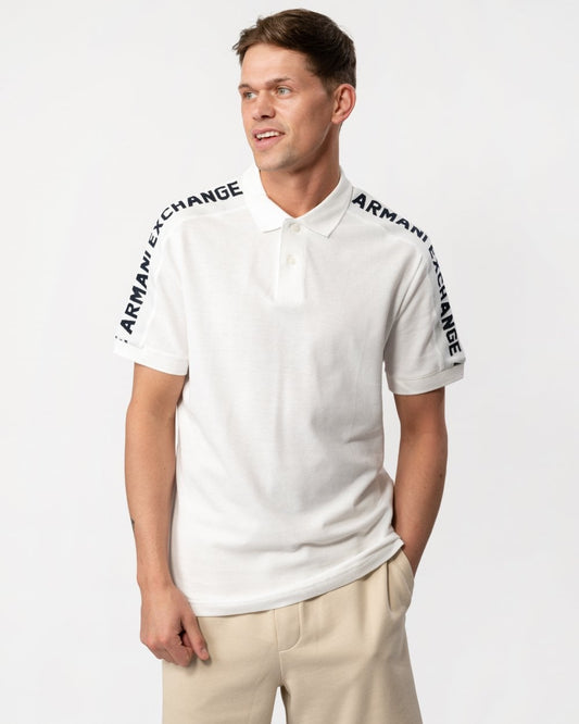 Armani Exchange Armani Exchange Mens Large Logo Tape Polo Shirt