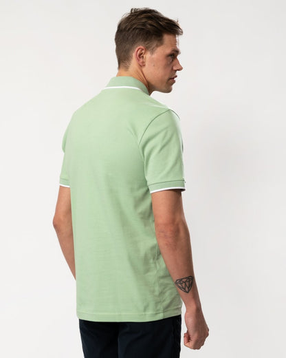 BOSS Orange Passertip Mens Short Sleeve Polo Shirt With Tipped Collar - Open Green 372