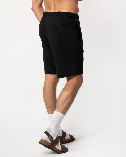 BOSS Orange Sewalk Mens Cotton-Terry Shorts With Logo Badge - Black 001