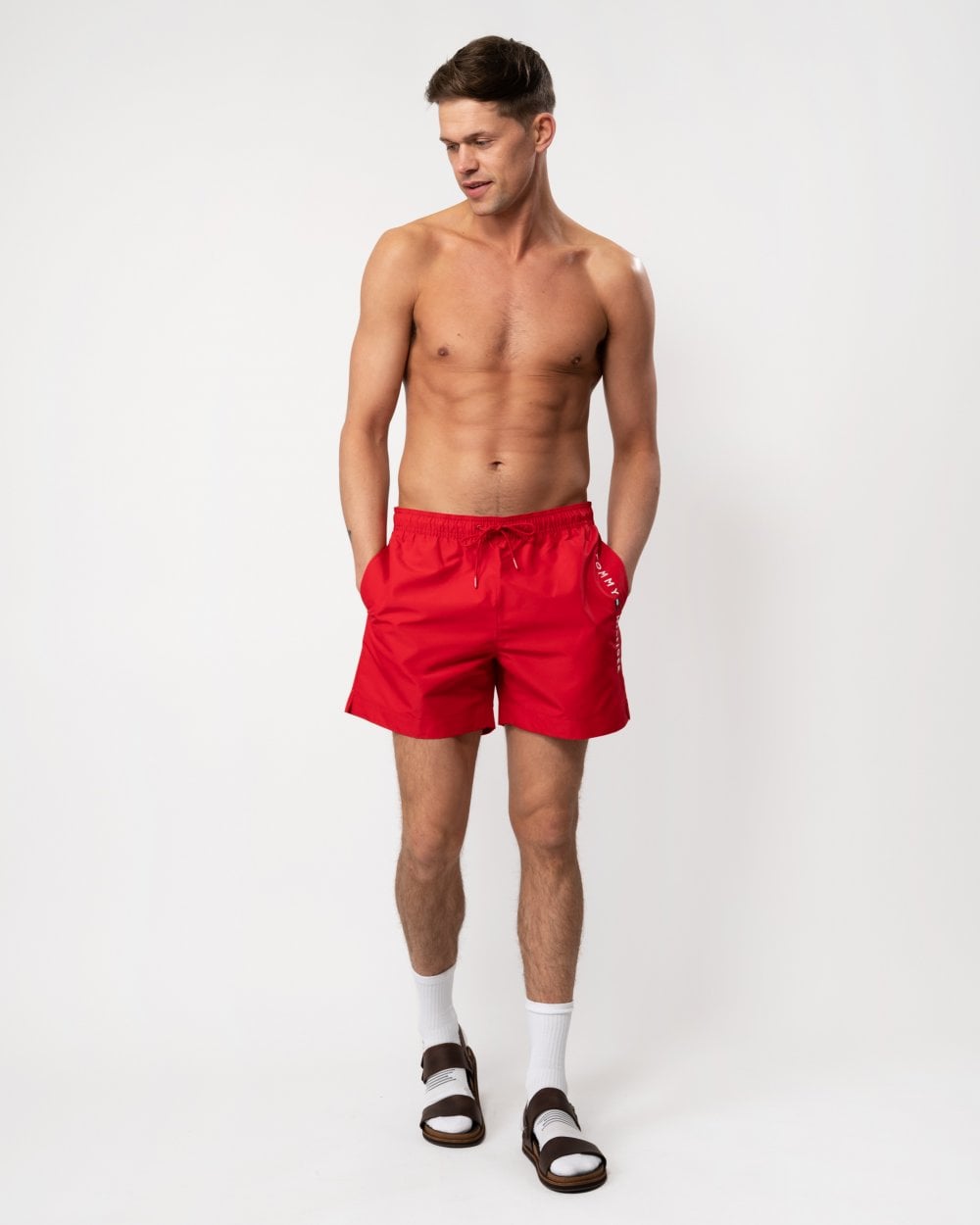 Tommy Hilfiger Medium Drawstring Mens Swim Shorts - Primary Red