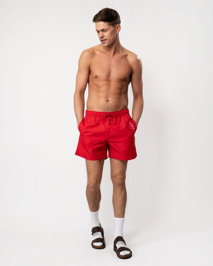 Tommy Hilfiger Medium Drawstring Mens Swim Shorts - Primary Red