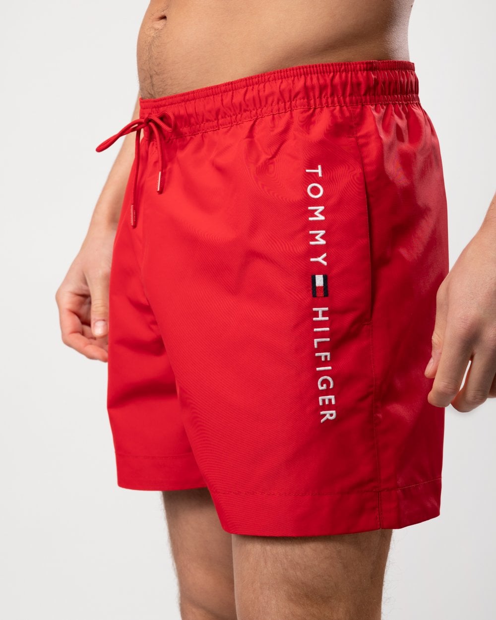 Tommy Hilfiger Medium Drawstring Mens Swim Shorts - Primary Red