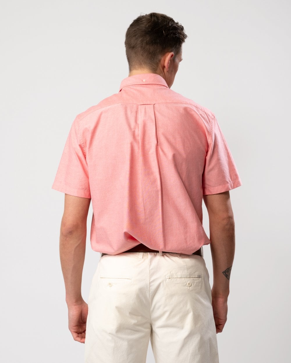GANT Mens Regular Fit Short Sleeve Oxford Shirt - 628 Sunset Pink