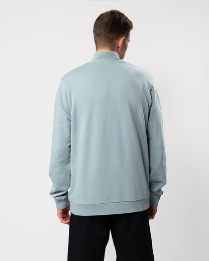 Lyle & Scott Mens Embroidered Quarter Zip Sweatshirt - A19 Slate Blue