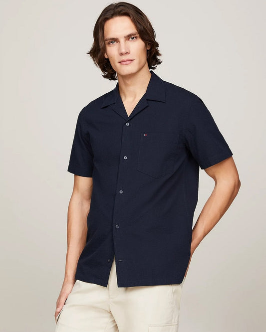 Tommy Hilfiger Tommy Hilfiger Seersucker Solid Mens Shirt