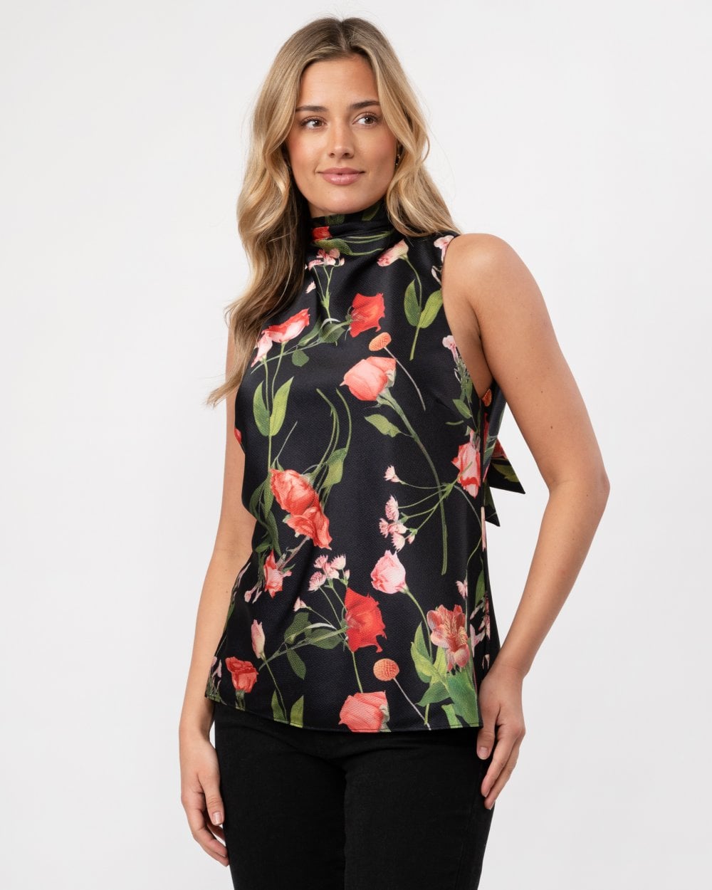 Raeven Cowl Neck Sleeveless Top