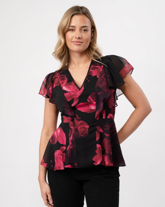 Ted Baker Belamay Womens Angel Sleeve Peplum Top