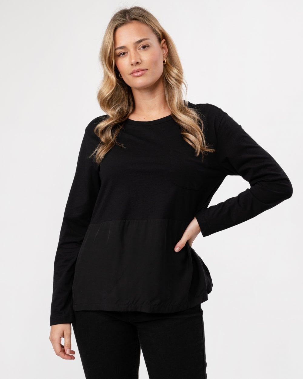 Woolrich Fluid Jersey Long Sleeve Womens Tee - Black