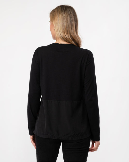 Woolrich Fluid Jersey Long Sleeve Womens Tee - Black