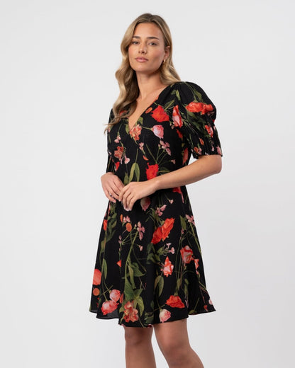 Ted Baker Sienno Womens Mini Puff Sleeve Tea Dress