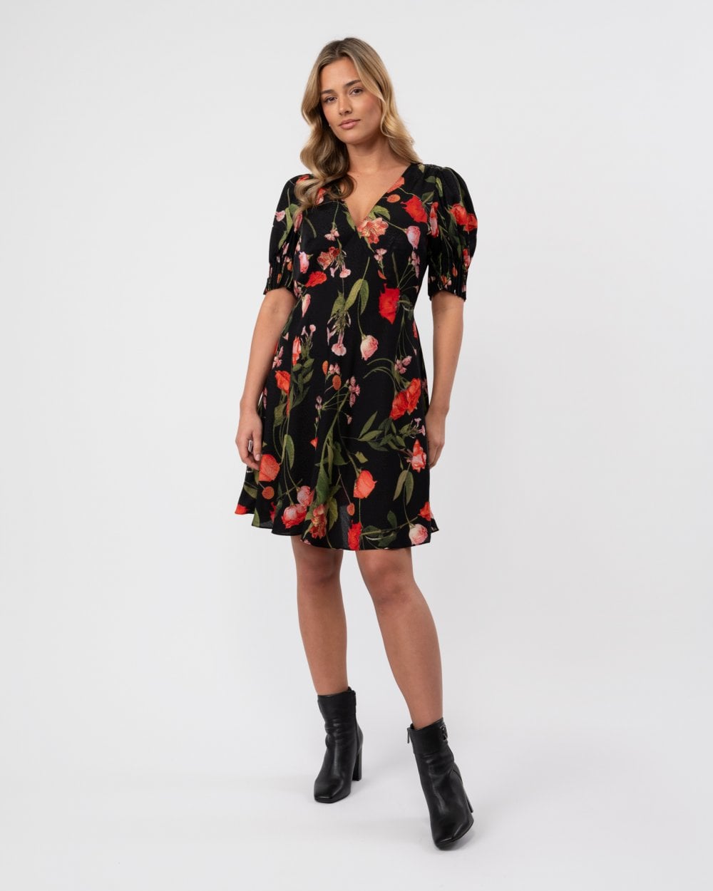 Ted Baker Sienno Womens Mini Puff Sleeve Tea Dress