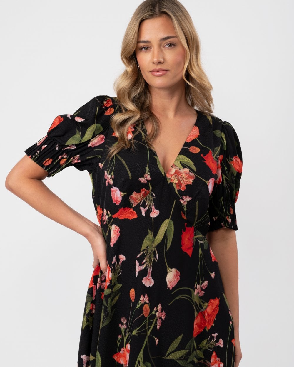 Ted Baker Sienno Womens Mini Puff Sleeve Tea Dress