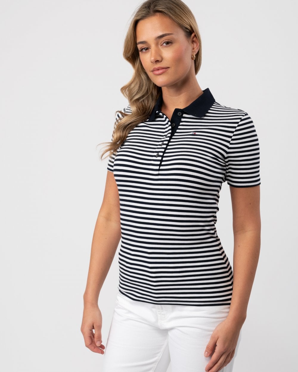 Stripe Rib Slim Polo
