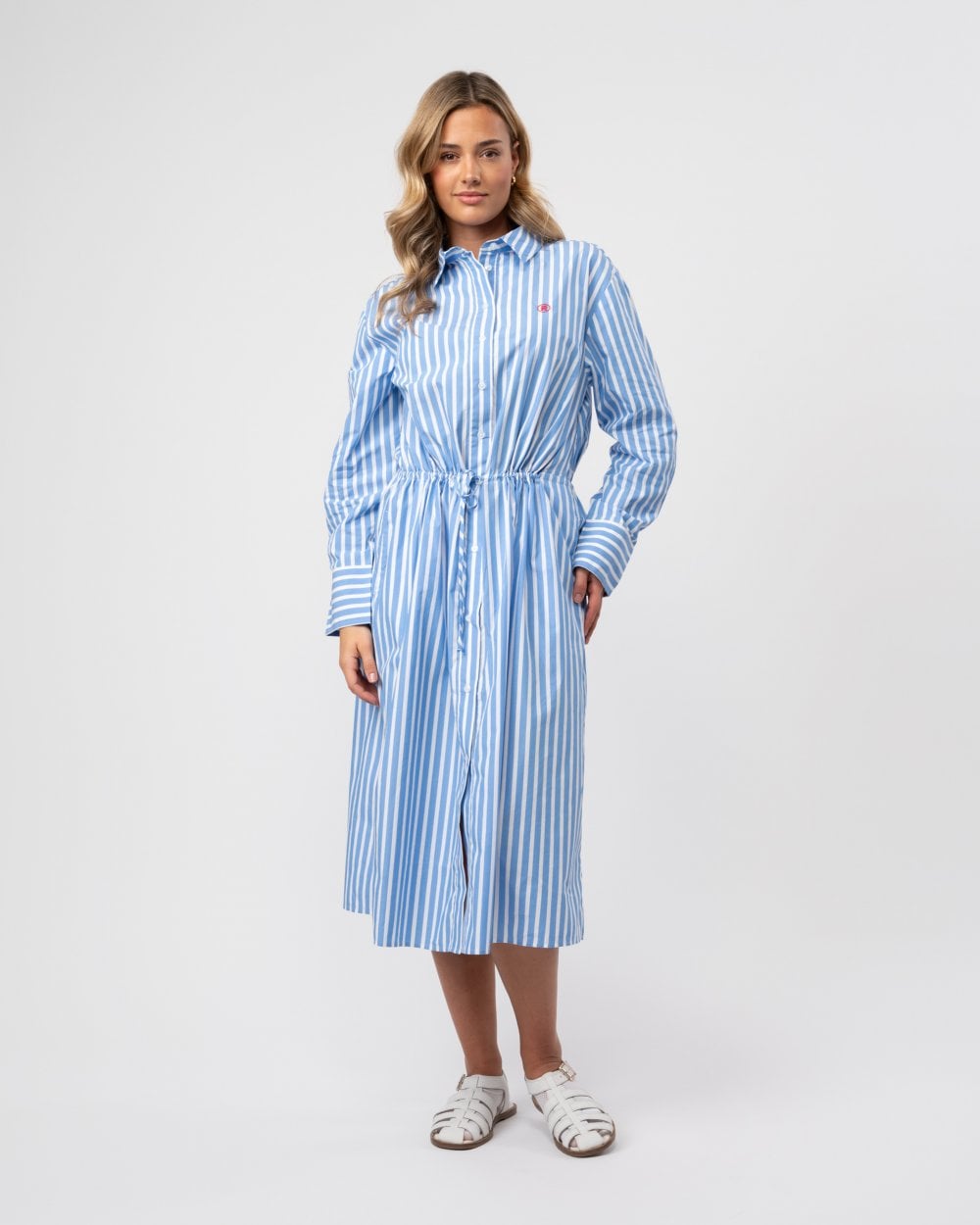 Tommy Hilfiger Blouson Long Sleeve Womens Midi Shirt Dress