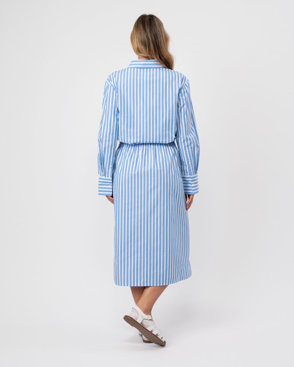 Tommy Hilfiger Blouson Long Sleeve Womens Midi Shirt Dress