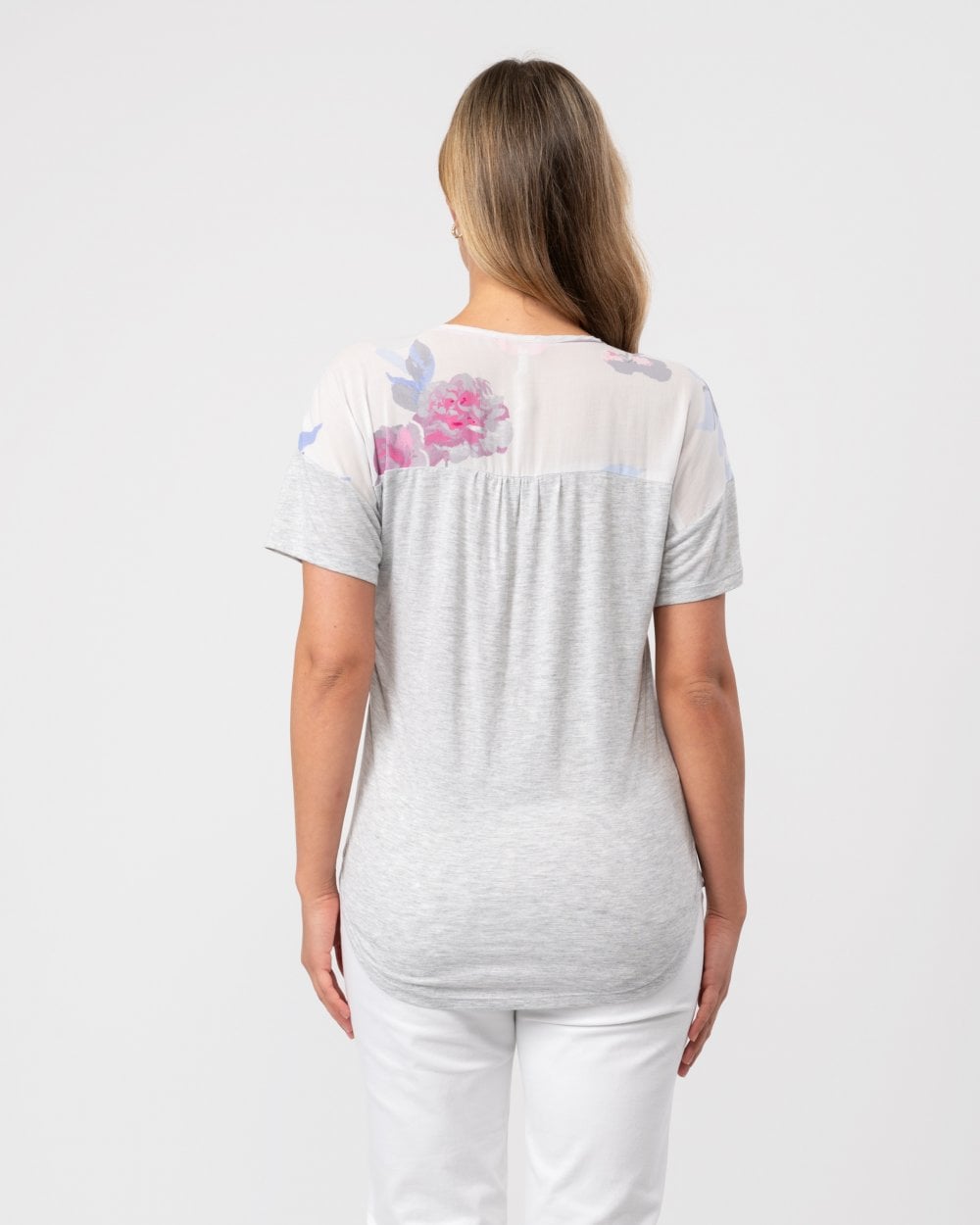 Joules Zoe Womens T-Shirt - Soft Grey Beau Bloom