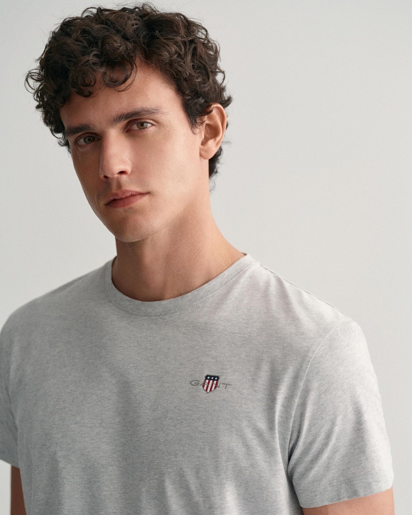 GANT Mens Shield Pyjama T-Shirt - 94 Light Grey Melange