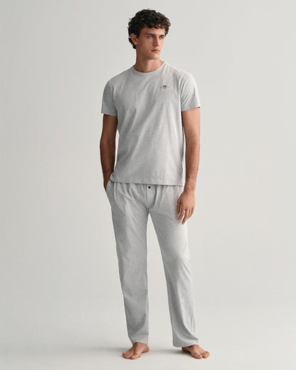 GANT Mens Shield Pyjama T-Shirt - 94 Light Grey Melange