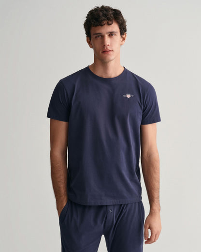 GANT Mens Shield Pyjama T-Shirt - 433 Evening Blue