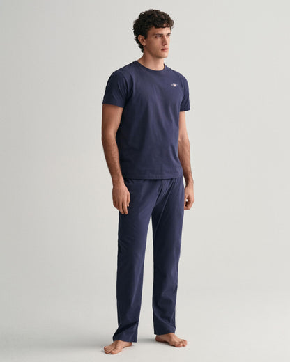 GANT Mens Shield Pyjama T-Shirt - 433 Evening Blue