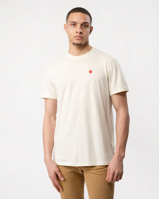 Fjallraven Mens Hemp Blend T-Shirt - Chalk White 113 - CHO - Designer Mens Short Sleeve T-Shirts & Tops