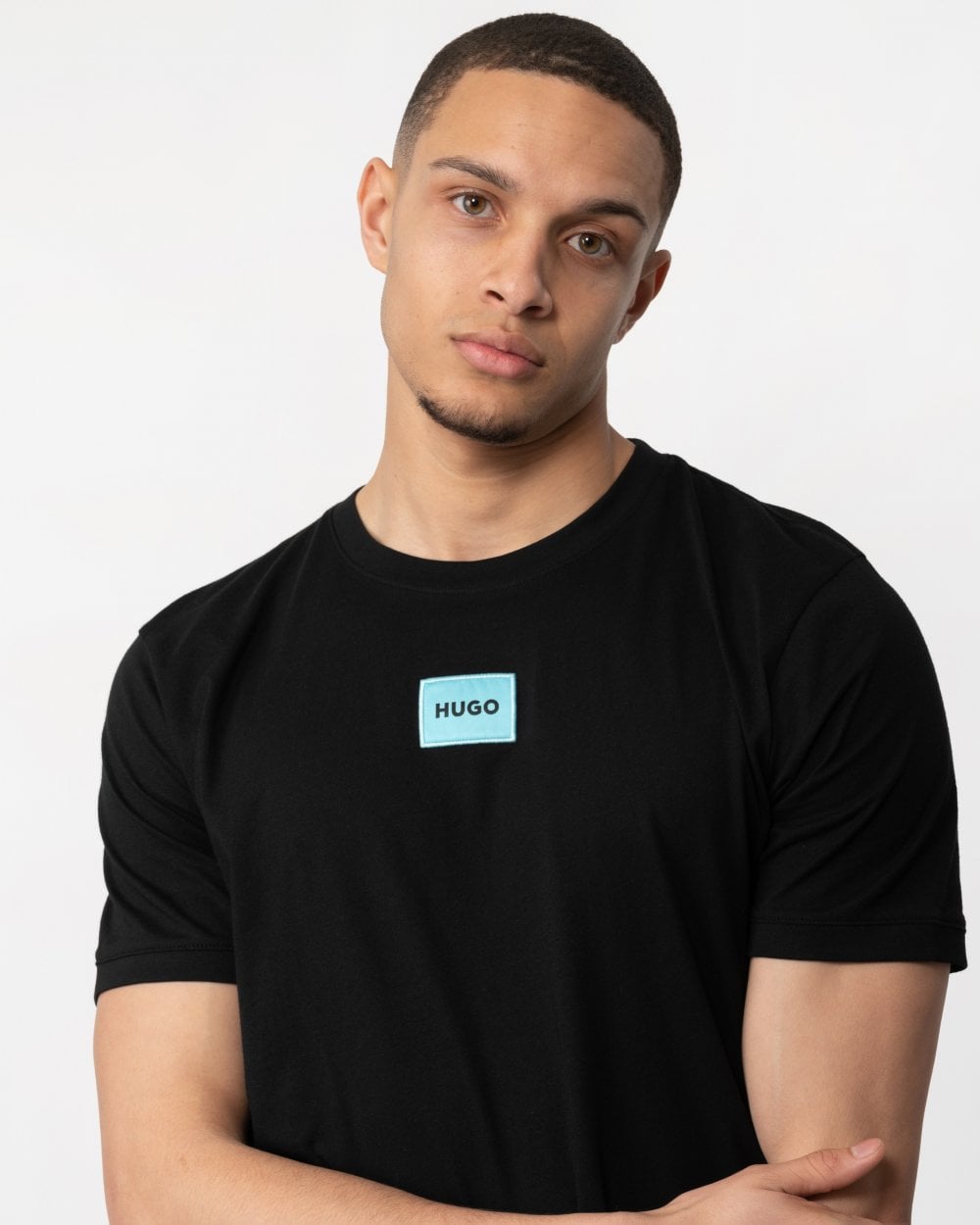 HUGO Diragolino212 Label Logo Mens T-Shirt - Black 009
