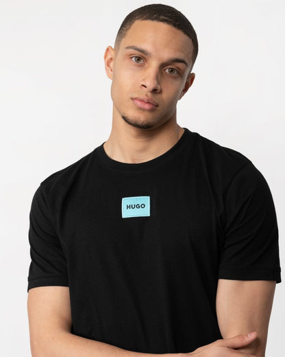 HUGO Diragolino212 Label Logo Mens T-Shirt - Black 009
