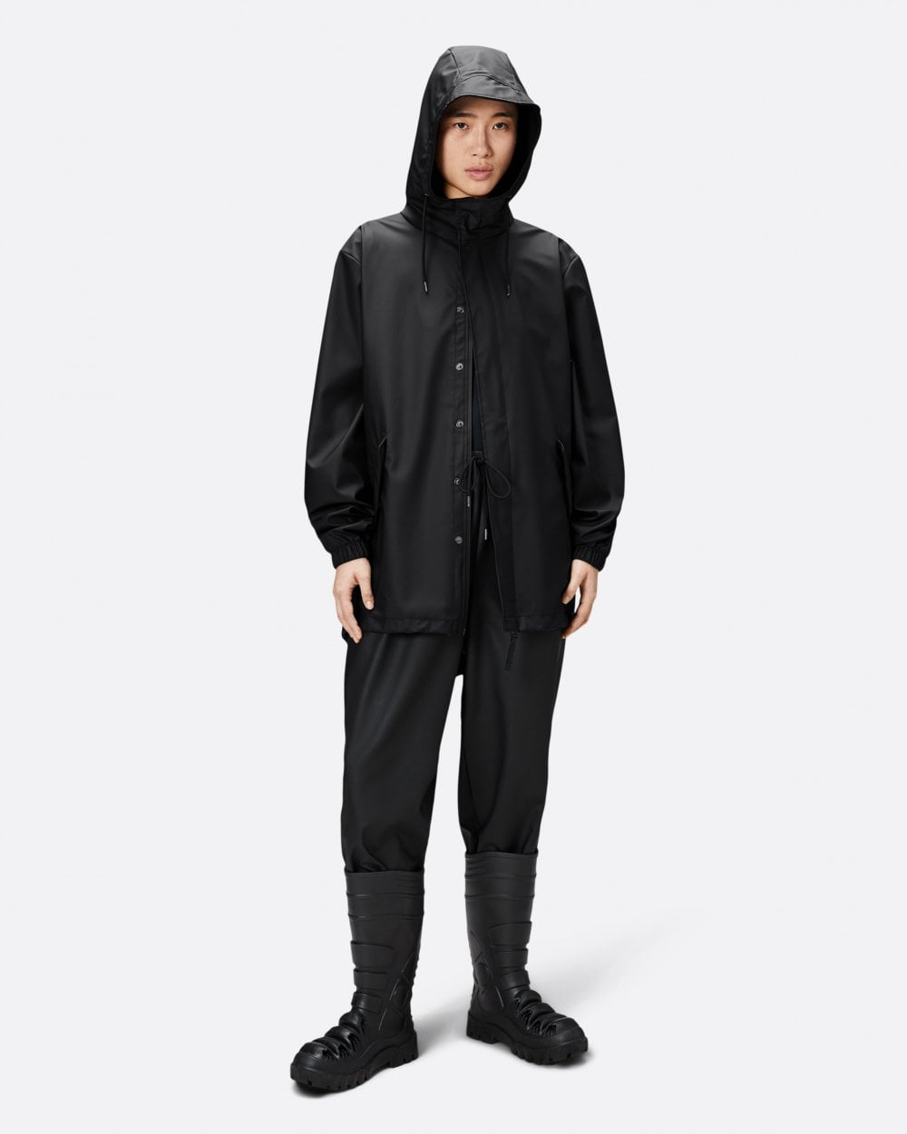 Rains Unisex Fishtail Jacket - 01 Black