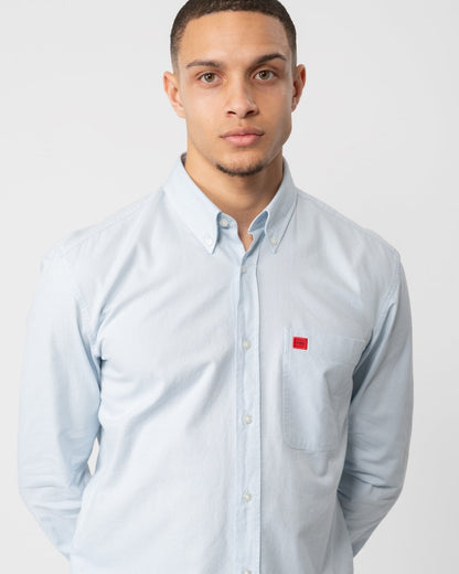 HUGO Evito Slim Fit Mens Long Sleeved Shirt - Light/Pastel Blue 455