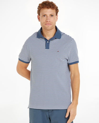 Tommy Hilfiger 1985 Regular Fit Mens Polo - Aegean Sea/White
