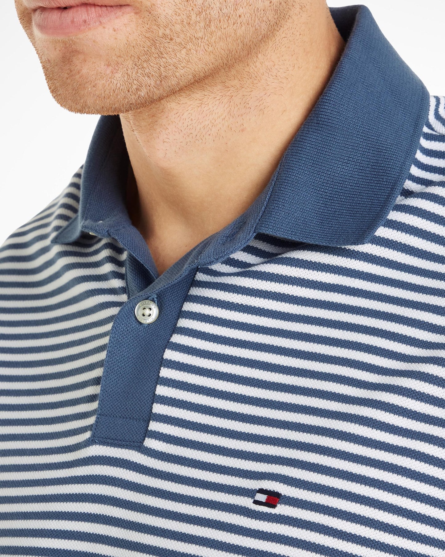 Tommy Hilfiger 1985 Regular Fit Mens Polo - Aegean Sea/White