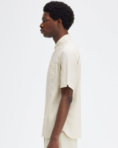 Fred Perry Mens Short Sleeve Oxford Shirt - Ecru 560