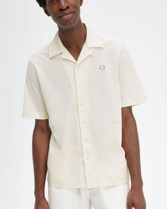 Fred Perry Fred Perry Mens Woven Mesh Revere Collar Shirt
