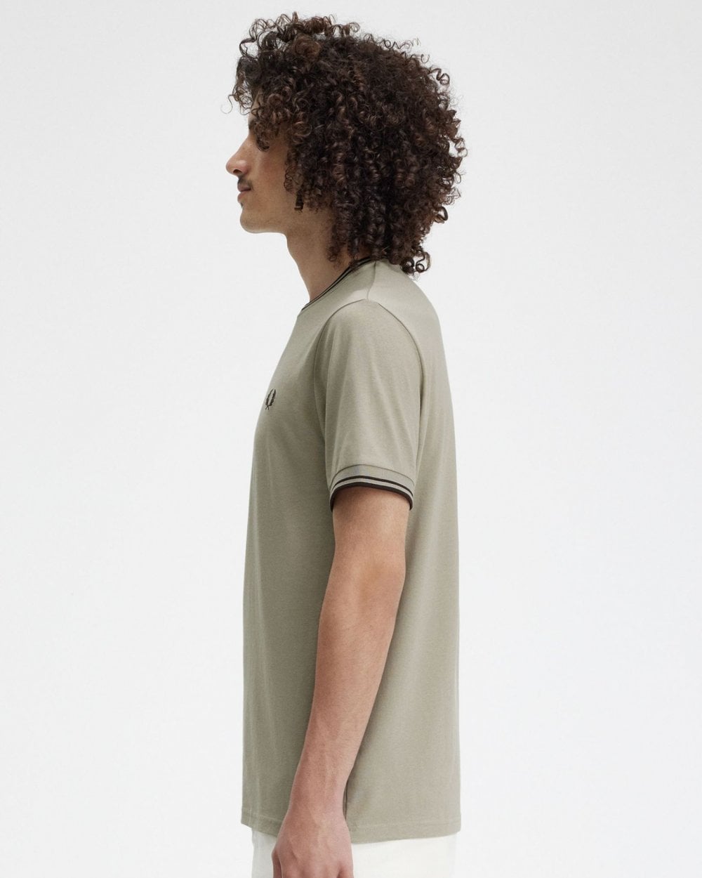 Fred Perry Mens Twin Tipped T-Shirt - Warm Grey/Carrington Brick U84