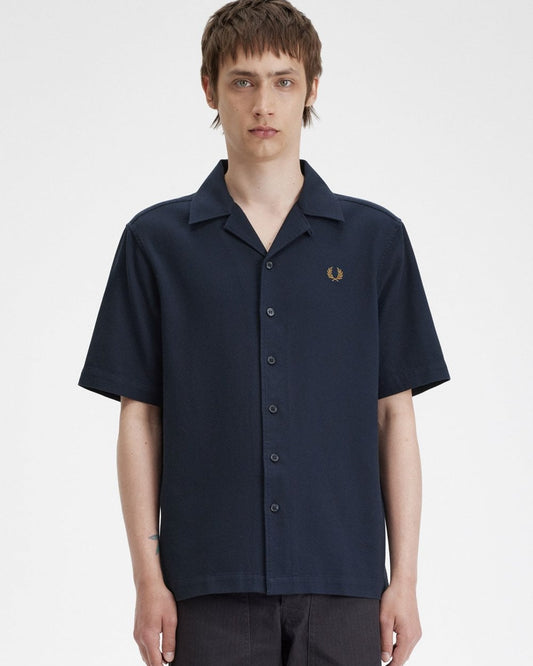 Fred Perry Fred Perry Mens Pique Texture Revere Collar Shirt