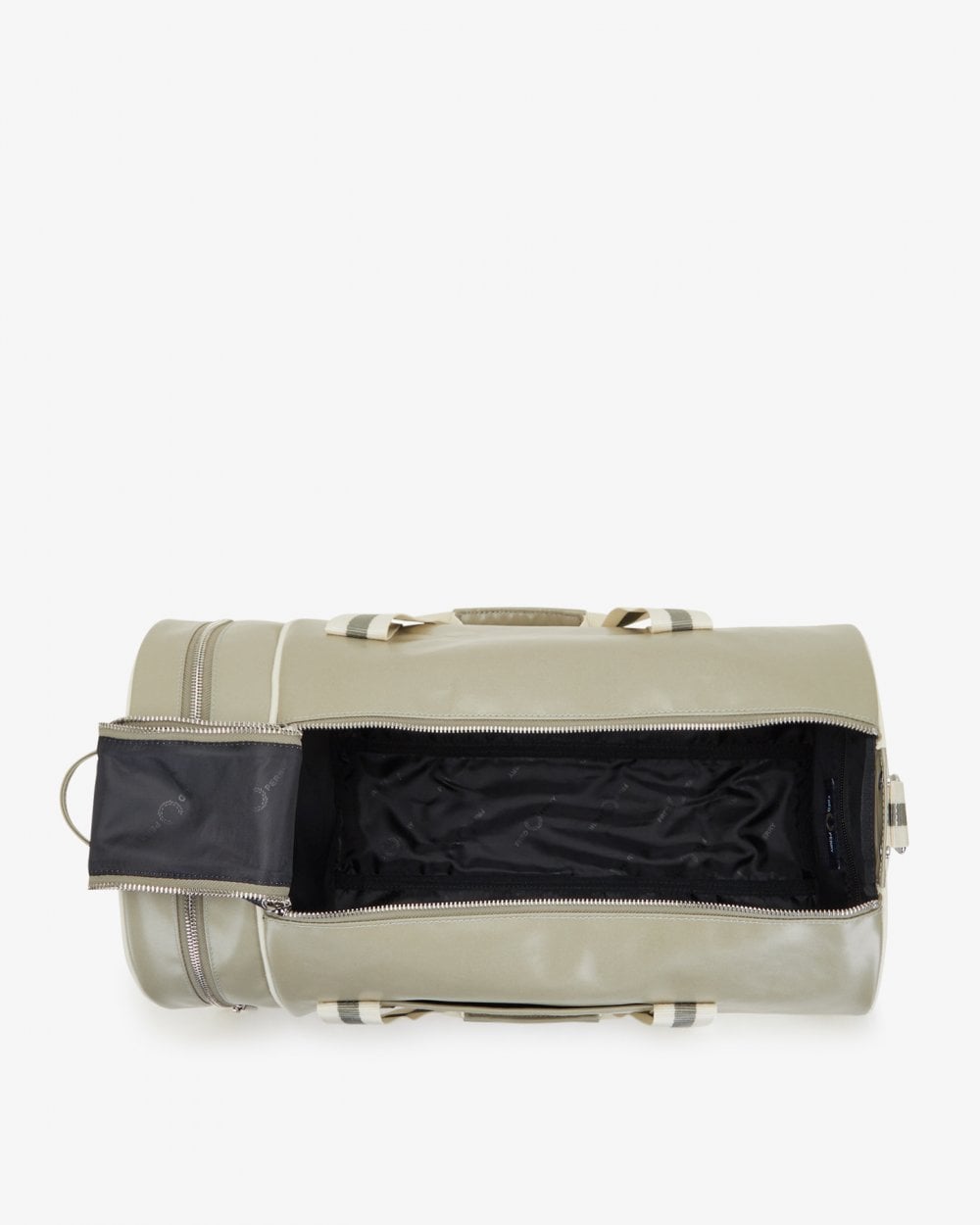 Fred Perry Recycled Polyester Classic Barrel Bag - Warm Grey/Ecru V66