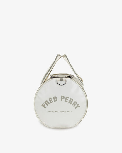 Fred Perry Recycled Polyester Classic Barrel Bag - Warm Grey/Ecru V66