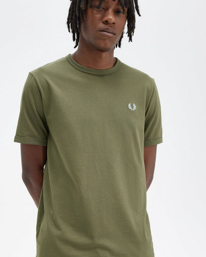 Fred Perry Mens Ringer T-Shirt - Uniform Green R79
