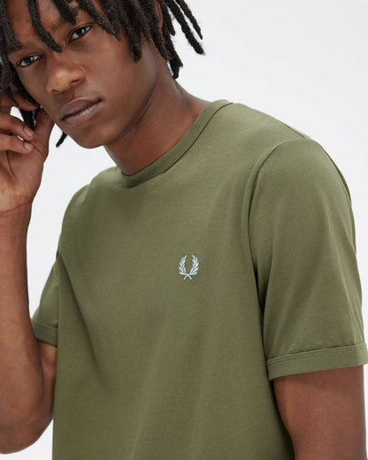 Fred Perry Mens Ringer T-Shirt - Uniform Green R79
