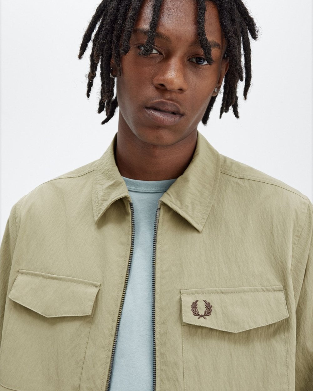 Fred Perry Mens Zip Overshirt - Warm Grey U54