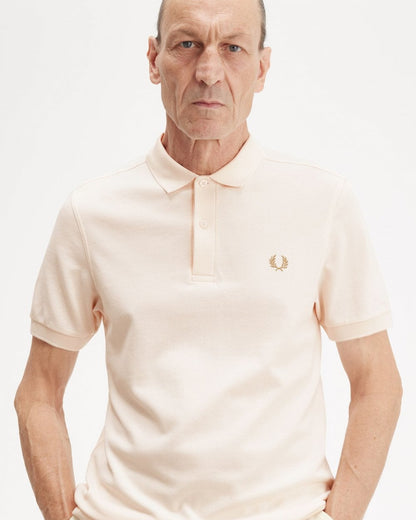 Fred Perry Mens Plain Signature Polo Shirt - Silky Peach/Dark Caramel V44