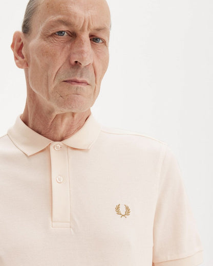 Fred Perry Mens Plain Signature Polo Shirt - Silky Peach/Dark Caramel V44